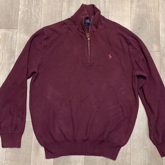 Mens Polo Ralph Lauren Quarter Zip‎ Pullover Pima Cotton Sweater - Picture 2 of 7